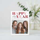 Gelukkig nieuwjaar Red Design Feestdagenkaart (Staand voorkant)