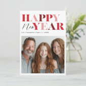 Gelukkig nieuwjaar Red Design Feestdagenkaart (Staand voorkant)