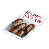 Gelukkig nieuwjaar Red Design Magneet (Linkerzijde)