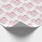 Gelukkig Nieuwjaar Red Script Holiday Wrapping Pap Cadeaupapier (Hoek)