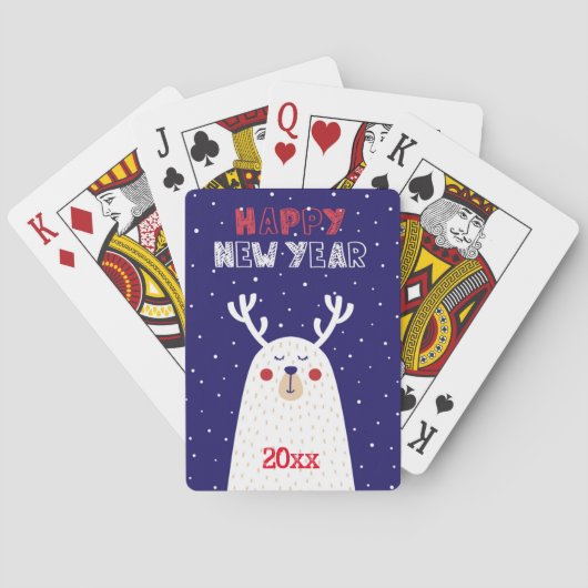 Gelukkig nieuwjaar/rendierontwerp/speelkaarten speelkaarten (Achterkant)