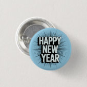 Gelukkig Nieuwjaar Ronde Button 3,2 Cm (Voorkant /achterkant)