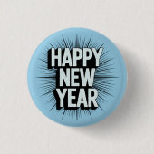 Gelukkig Nieuwjaar Ronde Button 3,2 Cm (Voorkant)