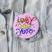 Gelukkig nieuwjaar ronde button 4,0 cm (In situ)