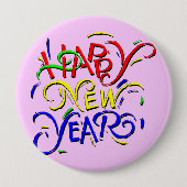 Gelukkig nieuwjaar ronde button 4,0 cm (Voorkant)