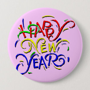 Gelukkig nieuwjaar ronde button 4,0 cm