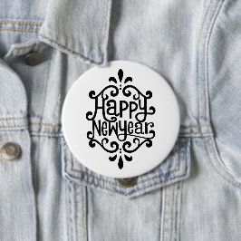 Gelukkig nieuwjaar ronde button 4,0 cm