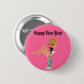 Gelukkig nieuwjaar ronde button 5,7 cm (Voorkant /achterkant)