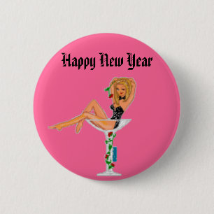 Gelukkig nieuwjaar ronde button 5,7 cm