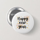 Gelukkig nieuwjaar ronde button 5,7 cm (Voorkant /achterkant)
