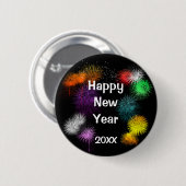 Gelukkig nieuwjaar ronde button 5,7 cm (Voorkant /achterkant)