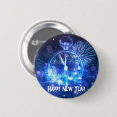 Gelukkig nieuwjaar ronde button 5,7 cm (Voorkant /achterkant)