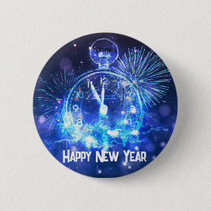 Gelukkig nieuwjaar ronde button 5,7 cm