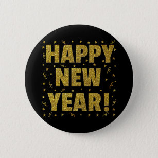 Gelukkig nieuwjaar ronde button 5,7 cm