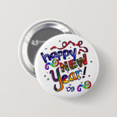 Gelukkig nieuwjaar ronde button 5,7 cm (Voorkant /achterkant)