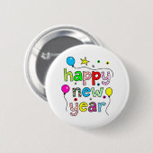 Gelukkig nieuwjaar ronde button 5,7 cm (Voorkant /achterkant)