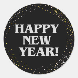 Gelukkig nieuwjaar ronde sticker