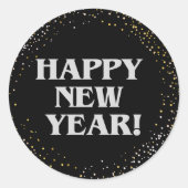 Gelukkig nieuwjaar ronde sticker (Voorkant)