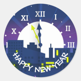Gelukkig nieuwjaar  ronde sticker