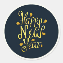 Gelukkig nieuwjaar ronde sticker