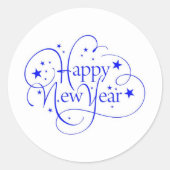 Gelukkig Nieuwjaar Ronde Sticker (Voorkant)
