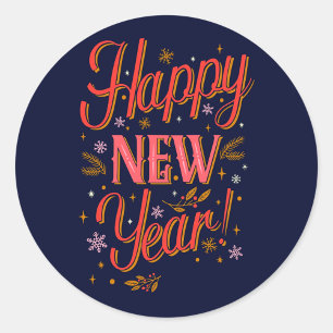 Gelukkig Nieuwjaar  Ronde Sticker