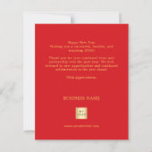 Gelukkig Nieuwjaar rood goud script business logo  (Achterkant)