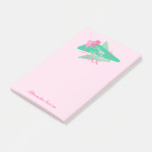 Gelukkig nieuwjaar roze en groen post-it® notes (Schuin)