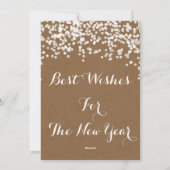 Gelukkig Nieuwjaar Rustiek Hout Glitter Sterren Ke Feestdagenkaart (Achterkant)