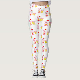 gelukkig nieuwjaar santa claus kerstmis leggings