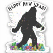 Gelukkig Nieuwjaar Sasquatch Sticker (Voorkant)