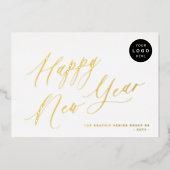 Gelukkig Nieuwjaar script business LOGO 2026 goud Folie Feestdagenkaart (Voorkant)