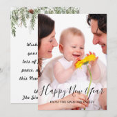 Gelukkig Nieuwjaar Script Familie Foto Feestdagenkaart (Voorkant / Achterkant)