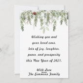 Gelukkig Nieuwjaar Script Familie Foto Feestdagenkaart (Achterkant)