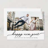 Gelukkig Nieuwjaar Script met Foto 2020 Kaart (Voorkant / Achterkant)