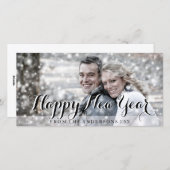 GELUKKIG NIEUWJAAR Script Modern Custom Photo Feestdagenkaart (Voorkant / Achterkant)