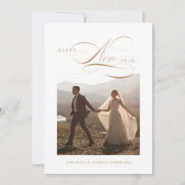 Gelukkig Nieuwjaar Script Vakantiefotokaart Feestdagenkaart