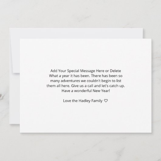 Gelukkig Nieuwjaar Script zwart 3 foto collage Kaart (Achterkant)