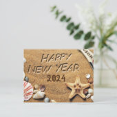 Gelukkig Nieuwjaar Seashells Holiday Briefkaart (Staand voorkant)