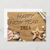 Gelukkig Nieuwjaar Seashells Holiday Briefkaart (Voorkant / Achterkant)