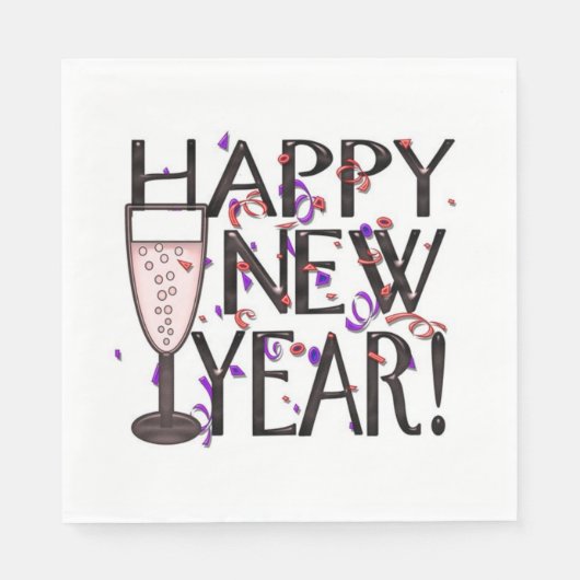 Gelukkig nieuwjaar servet (Voorkant)