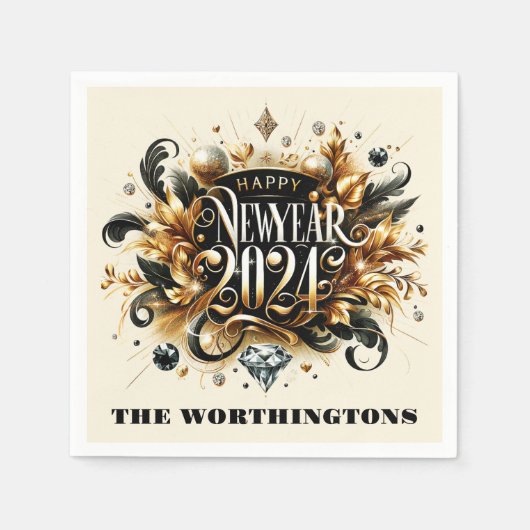 Gelukkig nieuwjaar servet (Voorkant)