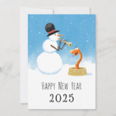 Gelukkig Nieuwjaar Slang Chinese Maan Zodiac 2025 Feestdagenkaart (Voorkant)