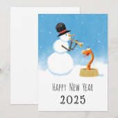 Gelukkig Nieuwjaar Slang Chinese Maan Zodiac 2025 Feestdagenkaart (Voorkant / Achterkant)