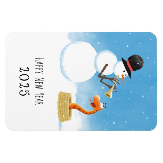 Gelukkig Nieuwjaar Slang Chinese Maan Zodiac 2025 Magneet (Horizontaal)