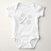 Gelukkig Nieuwjaar Sneeuwvlok Baby Bodysuit (Voorkant)