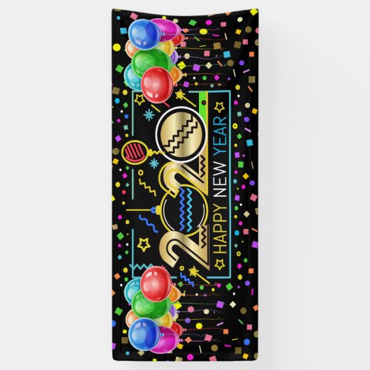 Gelukkig nieuwjaar spandoek (Verticaal)