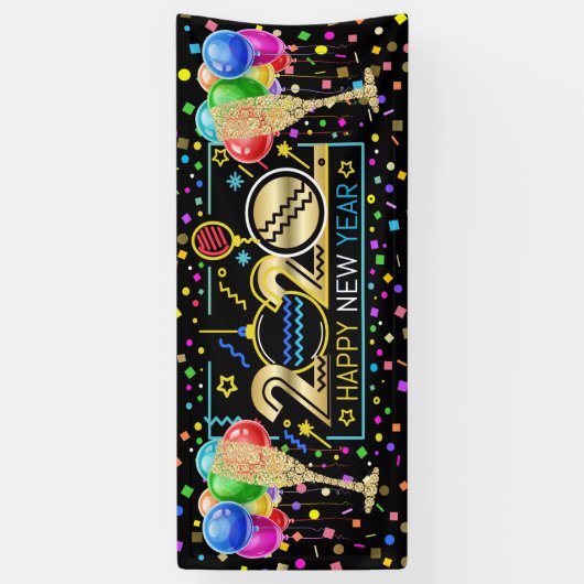 Gelukkig nieuwjaar spandoek (Verticaal)
