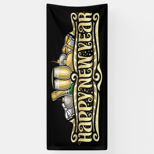 Gelukkig nieuwjaar spandoek (Verticaal)