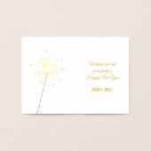 Gelukkig nieuwjaar Sparkler Corporate Gold Folie Kaarten (Binnen)